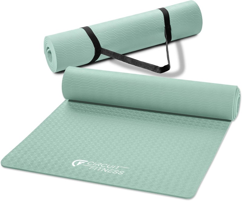 Marcy Circuit Fitness by Non-Slip Multi-Purpose Exercise Yoga Mats with Carrying Strap Multi-Thickness, Multi-Color Options - Image 1